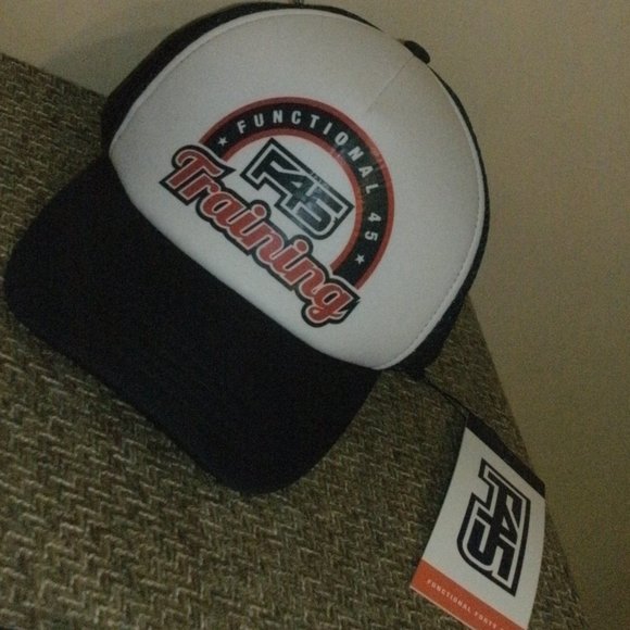 NWT Functional 45 Training Fitness F45 Mesh Trucker Snapback Hat Cap White Blue - Picture 1 of 2